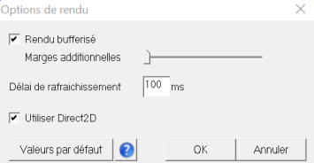 options de rendu