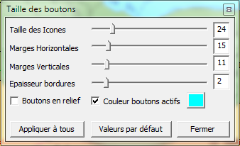 taille des boutons